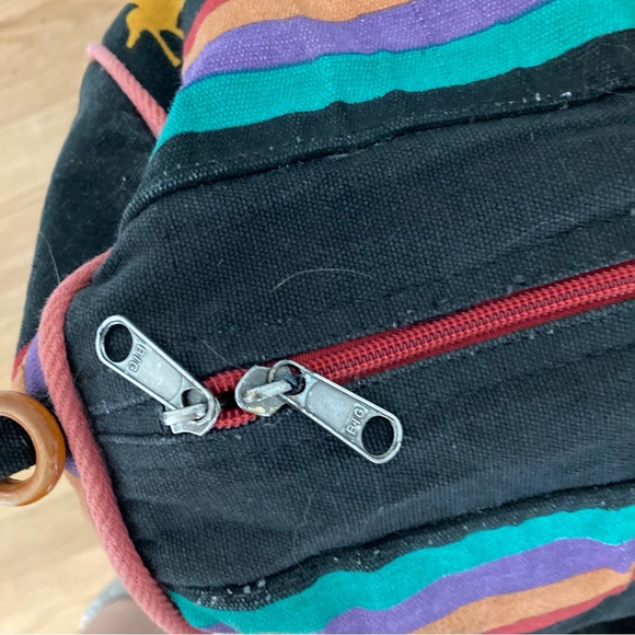 🧡💚💙💜bright cotton canvas duffel /w zip inner pocket Happy dancers/ musicians - Picture 16 of 16